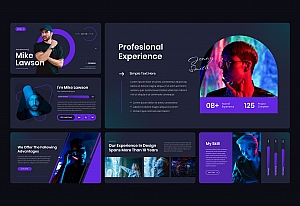 时尚创意个人作品集演示文稿设计PPt模板 INFOLIO – Personal Portfolio PowerPoint Template