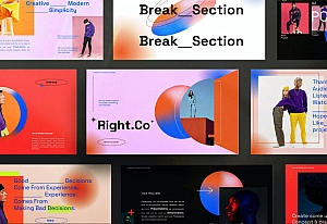 潮流酸性企业品牌营销策划演示文稿设计PPT模板 Right Co Brand Gradient Google slides