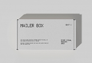 6款时尚办公用品邮件产品包装纸盒外观设计展示效果图PSD样机模板 Mailer Box Packaging Mockup