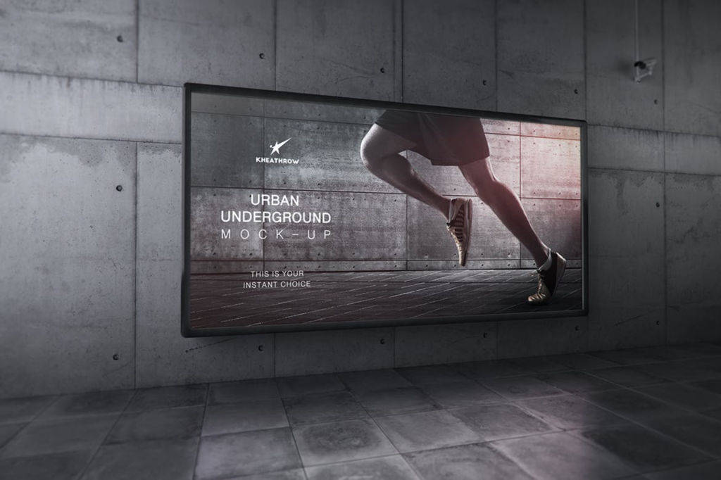 户外地铁灯箱海报广告牌PSD分层样机贴图-urban underground lightbox billboard mockups