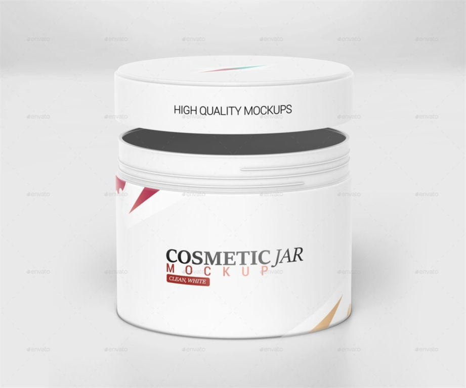 化妆品瓶包装罐包装盒PSD样机贴图模版Cosmetic Jar & Box Mockup