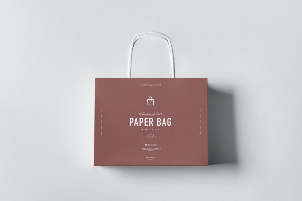 高端手提袋环保袋纸袋子样机PS素材贴图paper bag mock up
