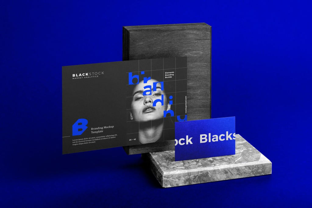 高质感黑色办公文具品牌VI样机ps素材贴图Blackstock Branding Mockup Kit