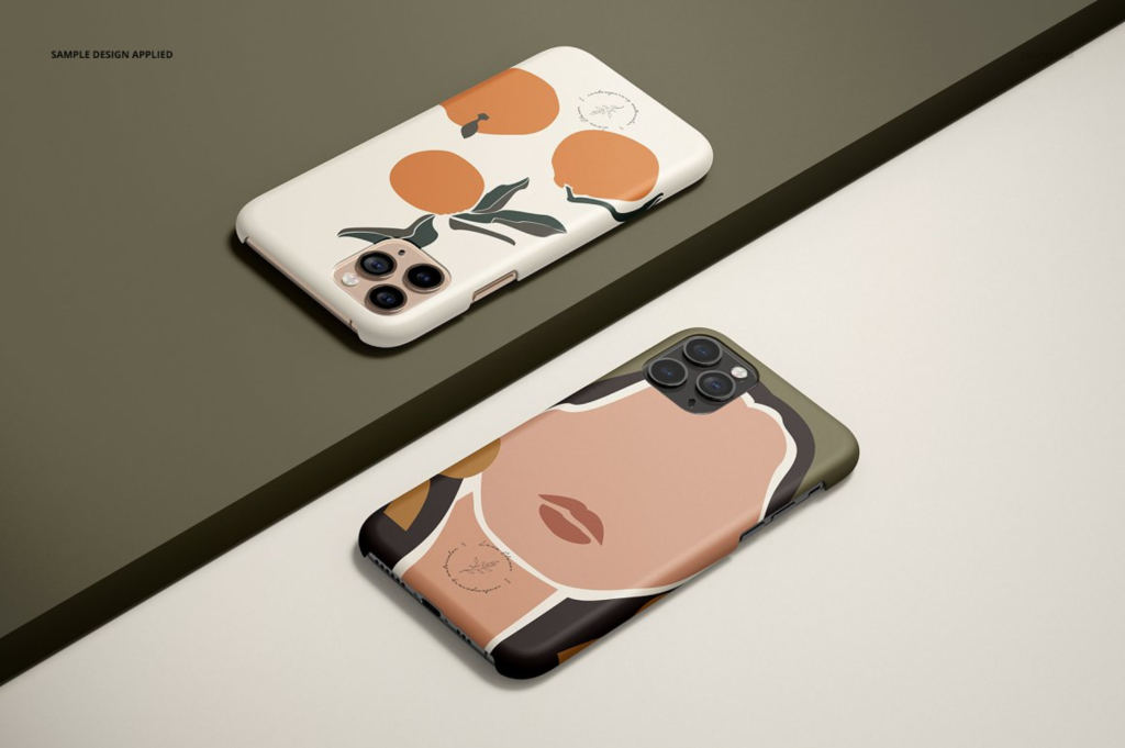 多角度展示苹果手机壳样机ps素材iPhone Pro Matte Snap Case Mockup