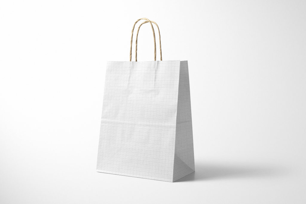 复古牛皮纸手提袋样机ps贴图模板Natural Kraft Shopping Bag 3 Mockup