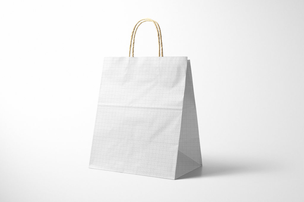 复古牛皮纸手提袋样机ps贴图模板Natural Kraft Shopping Bag 2 Mockup