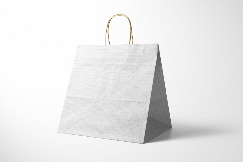 复古牛皮纸手提袋样机ps贴图模板Natural Kraft Shopping Bag 1 Mockup