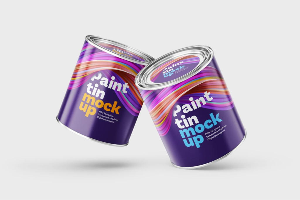 9款奶粉罐金属油漆桶样机PS素材贴图 Paint Bucket Mockup Set