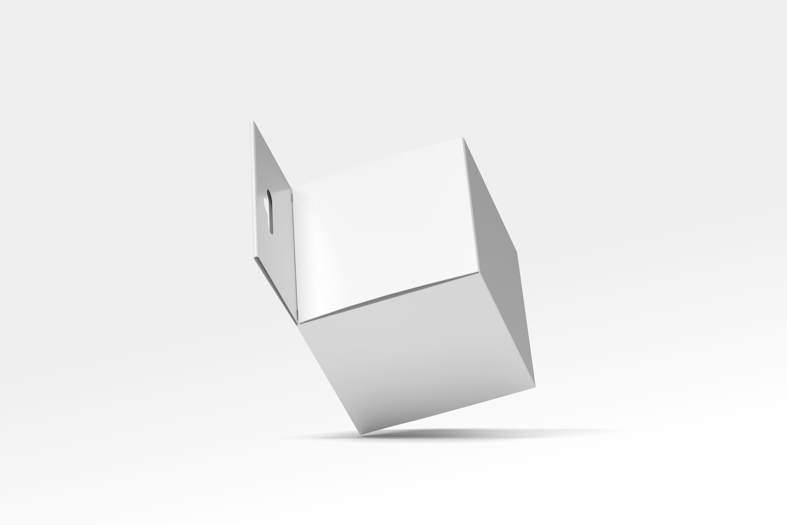 方形盒模型纸盒飞机盒包装设计PSD样机贴图 square box mockup v 2