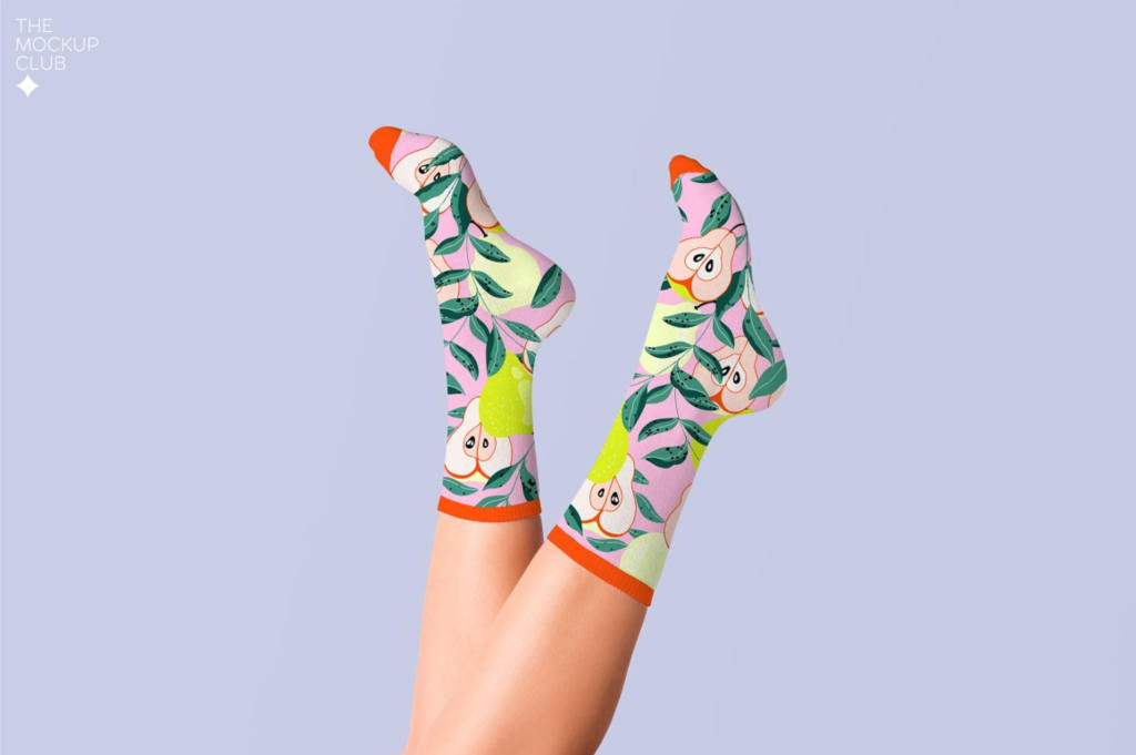 时尚袜子布料印花图案展示样机ps素材贴图模板 SOCKS MOCKUP SET