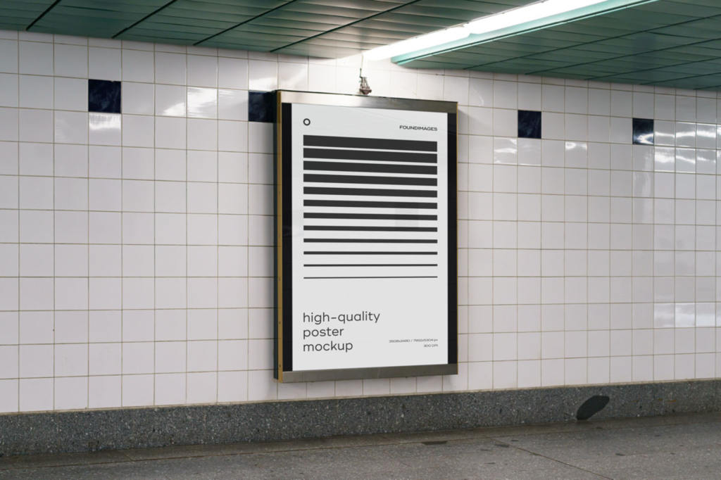 户内户外地铁站海报样机ps贴图素材合集Subway Poster Mockup Bundle Metro