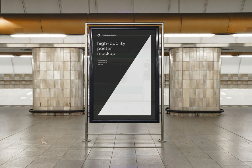 户内户外地铁站海报样机ps贴图素材合集Subway Poster Mockup Bundle Metro
