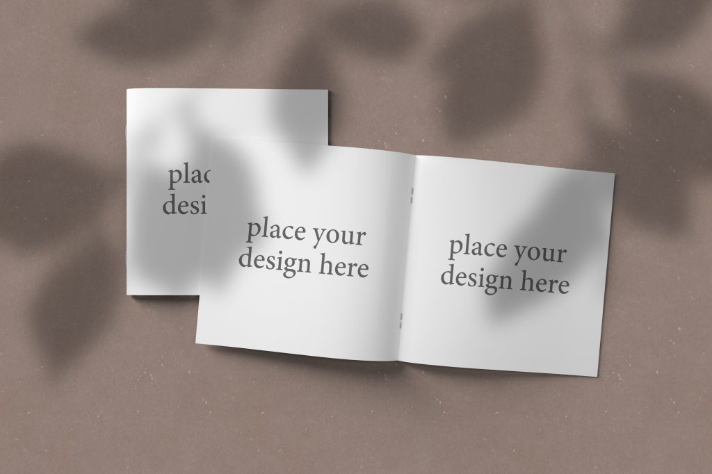 方形宣传册画册样机ps素材智能贴图模板Square Brochure Catalog Mockups