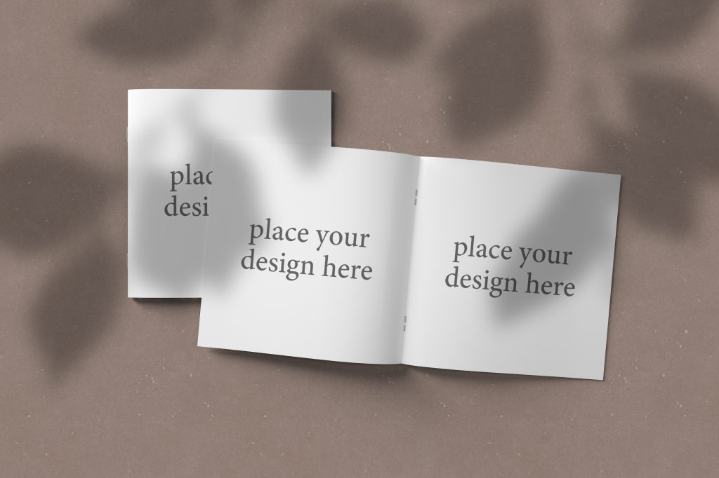 方形宣传册画册样机ps素材智能贴图模板Square Brochure Catalog Mockups