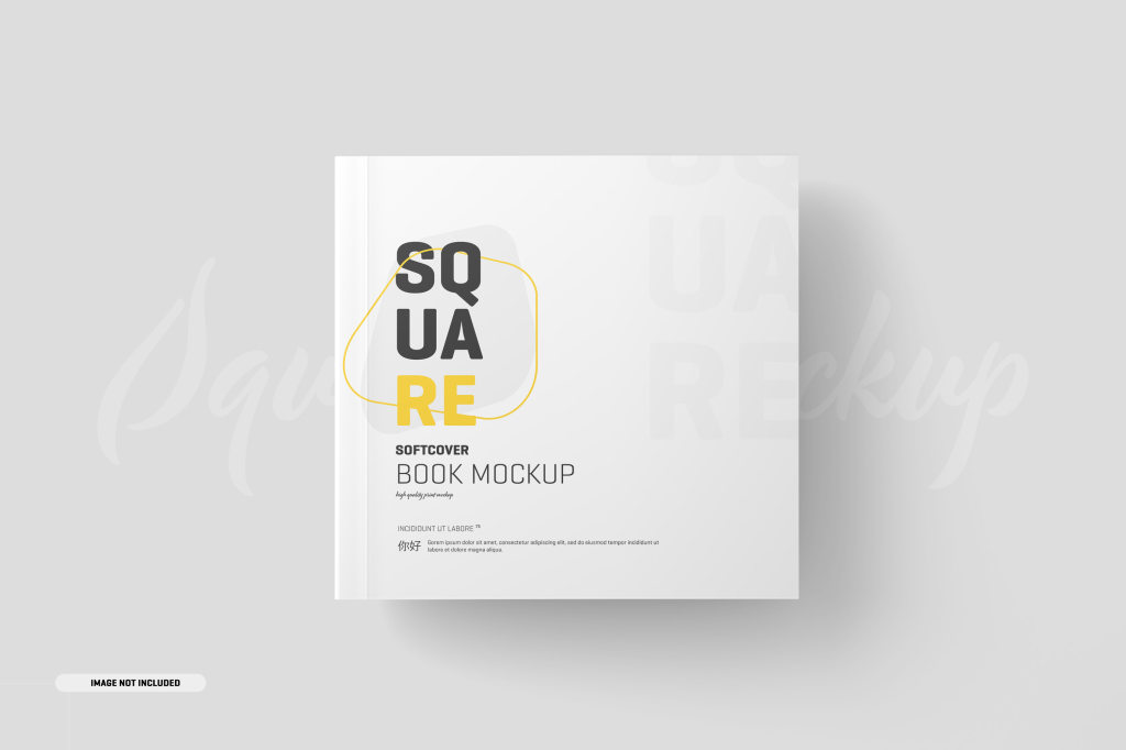 方形书籍封面设计画册样机贴图模板ps素材下载Square Softcover Book Mockup