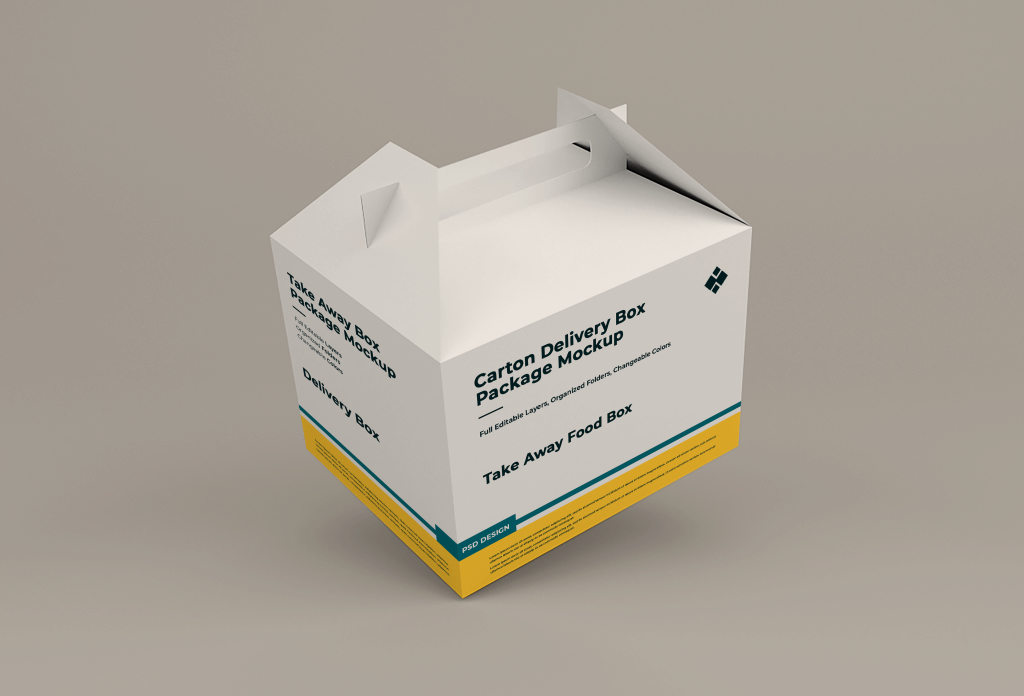 农产品纸板箱瓦楞纸包装礼盒样机贴图ps素材下载Cardboard box mockup