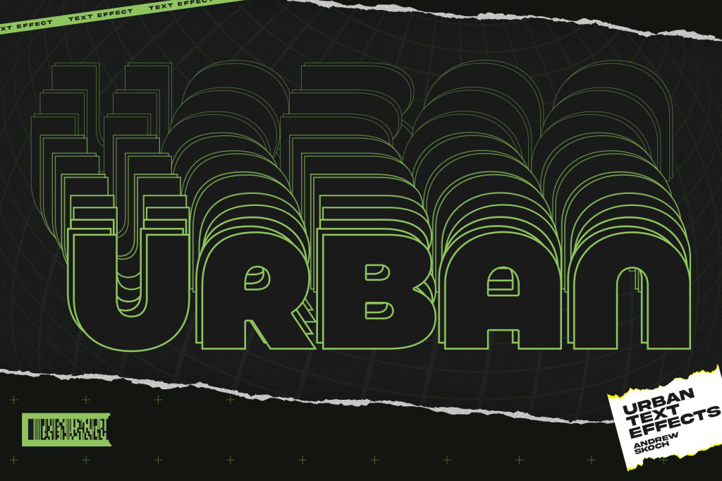 个性潮流城市风海报标题字体特效PS分层模板素材 Urban Text Effects