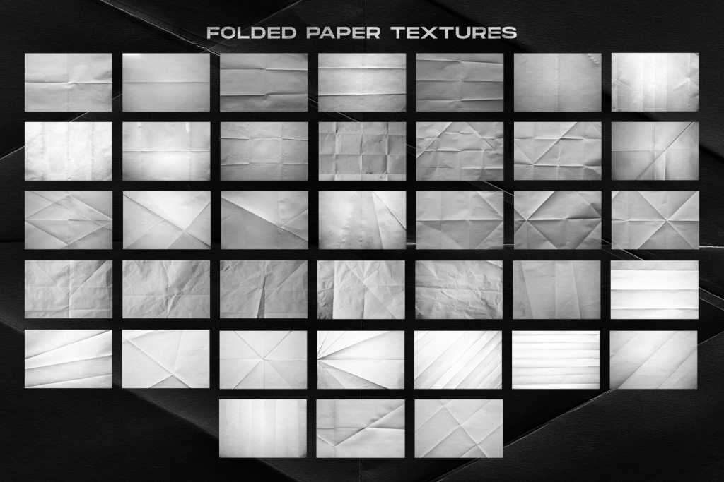 复古褶皱折痕纸张硬纸板纹理溶图背景高清图片设计素材下载 Folded Paper Textures Collection