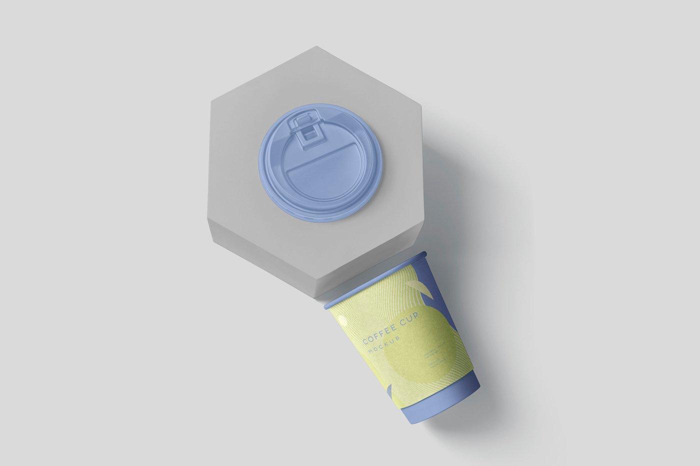9盎司咖啡杯纸杯包装样机贴图ps素材资源下载 9 oz Disposable Coffee Cup Packaging