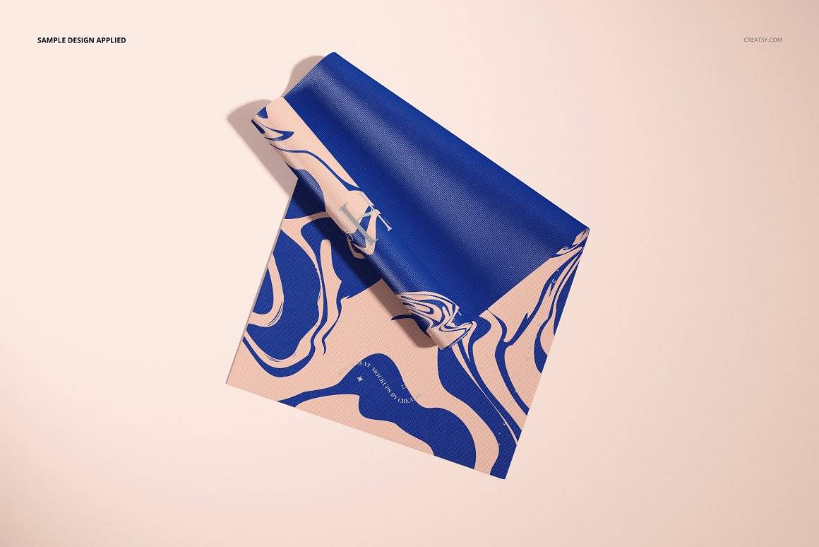 防滑运动健身瑜伽垫地垫logo印花图案设计贴图展示效果ps样机素材 Yoga Mat Mockup Set v.2