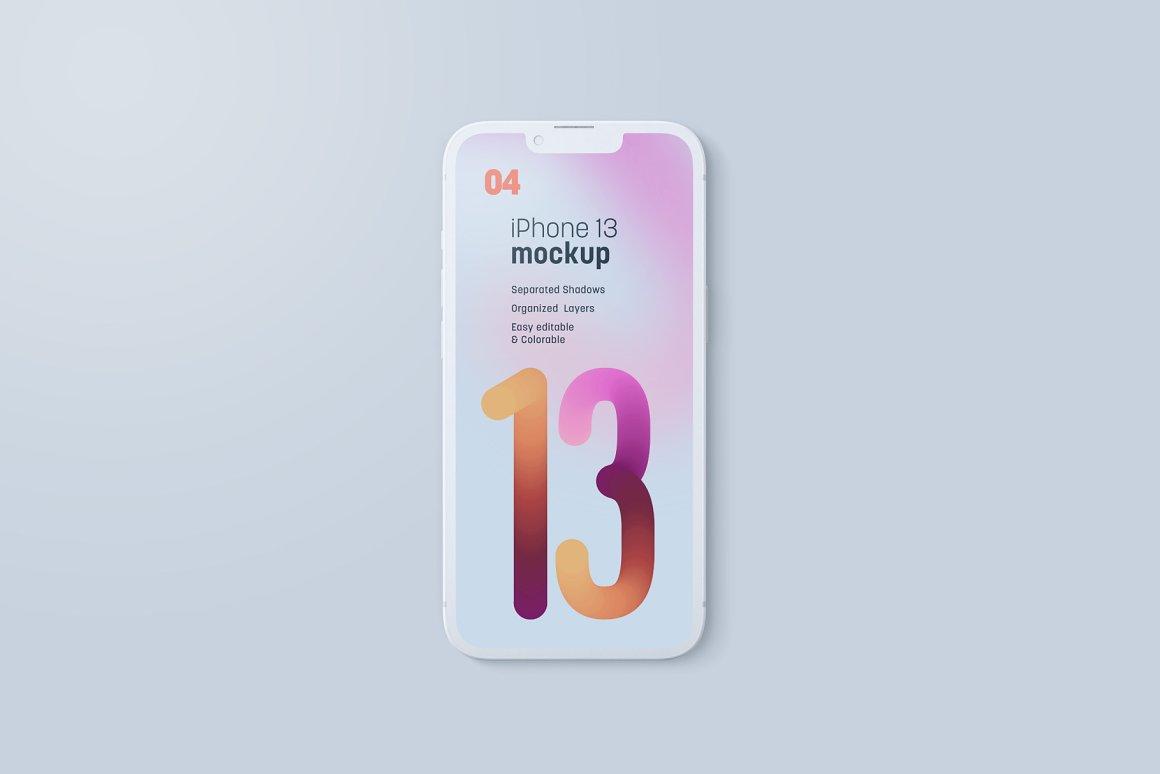 30款iPhone 12 &13单色白膜多角度UI界面作品展示样机贴图Ps素材模板下载iPhone 12 & 13 Pro Clay Mockup Set