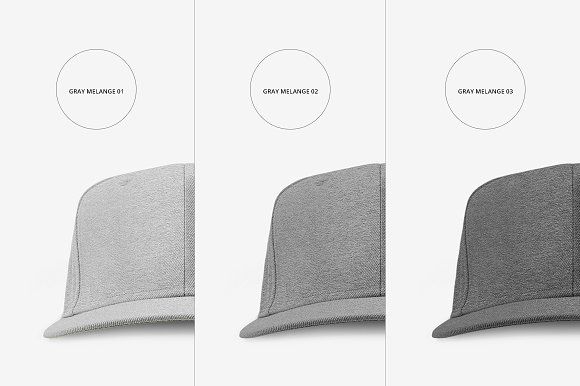 遮阳棒球帽布料图案样机贴图ps素材下载Snapback Cap Mockup Set