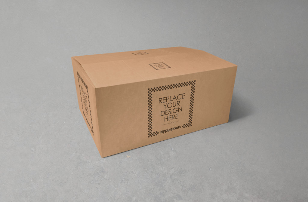 物流瓦楞纸牛皮纸箱包装样机贴图ps素材下载cardboard box mockups
