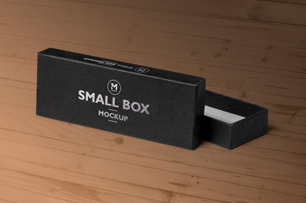 黑色天地盖礼品纸盒小盒子样机贴图psd素材下载Small Box Mockups