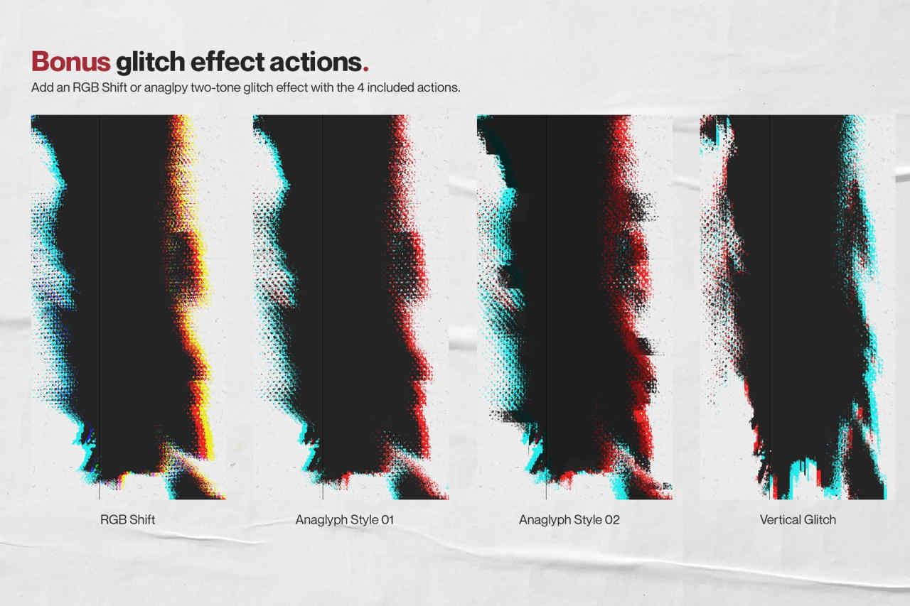 潮流时尚故障风扭曲置换创意肌理视觉海报设计ps特效样机素材模板Ultimate Distortion Poster Creator