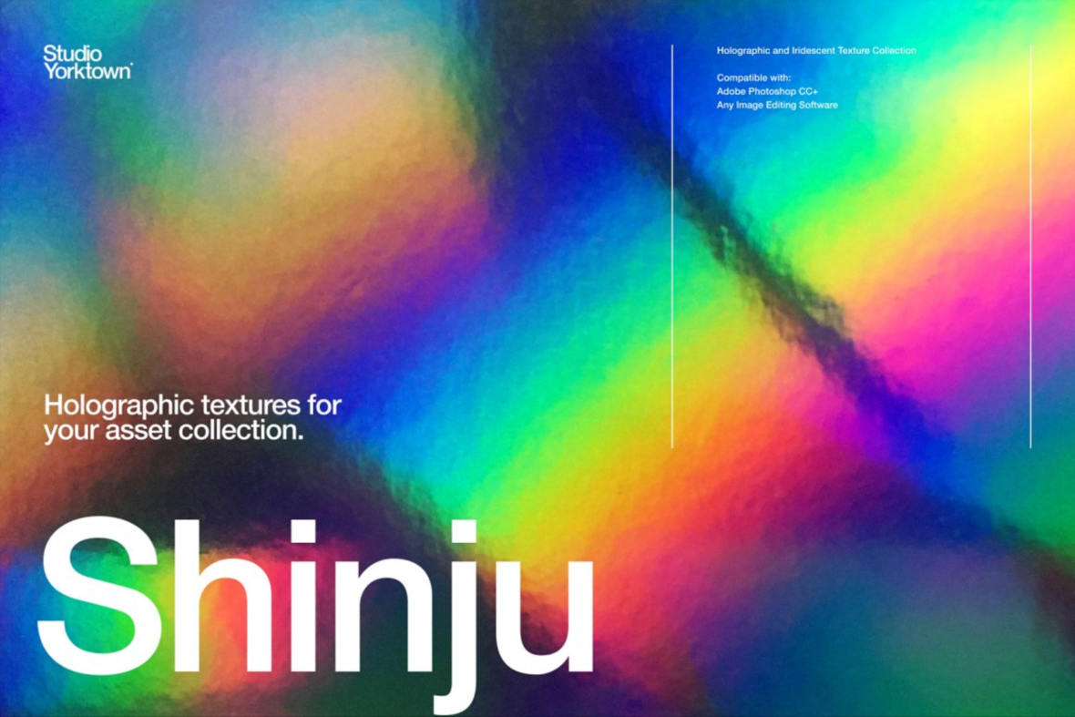 15款高清潮流全息渐变虹彩海报设计底纹背景图片素材 Shinju – Holographic Foil Textures