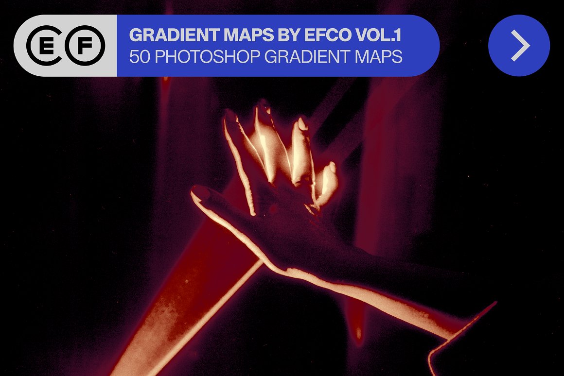 潮流酸性机能未来梦幻科技幻彩热感应照片滤镜PS渐变预设素材 GRADIENT MAPS BY EFCO VOL.1