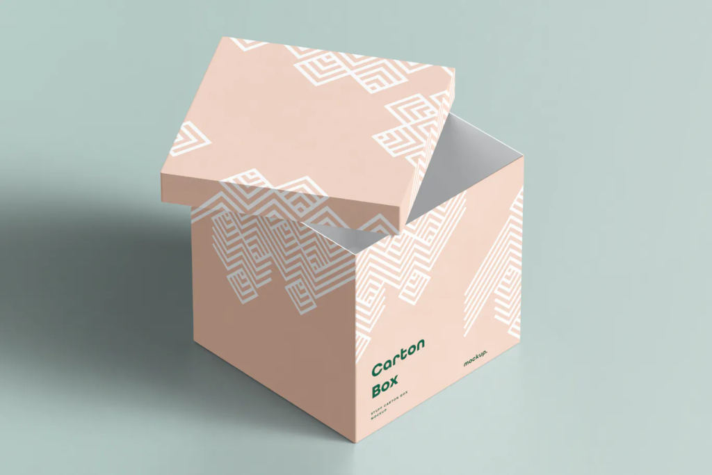 高级逼真方形节日生日礼品包装纸盒外观设计展示贴图psd样机模板 Stuff Box Mock-up