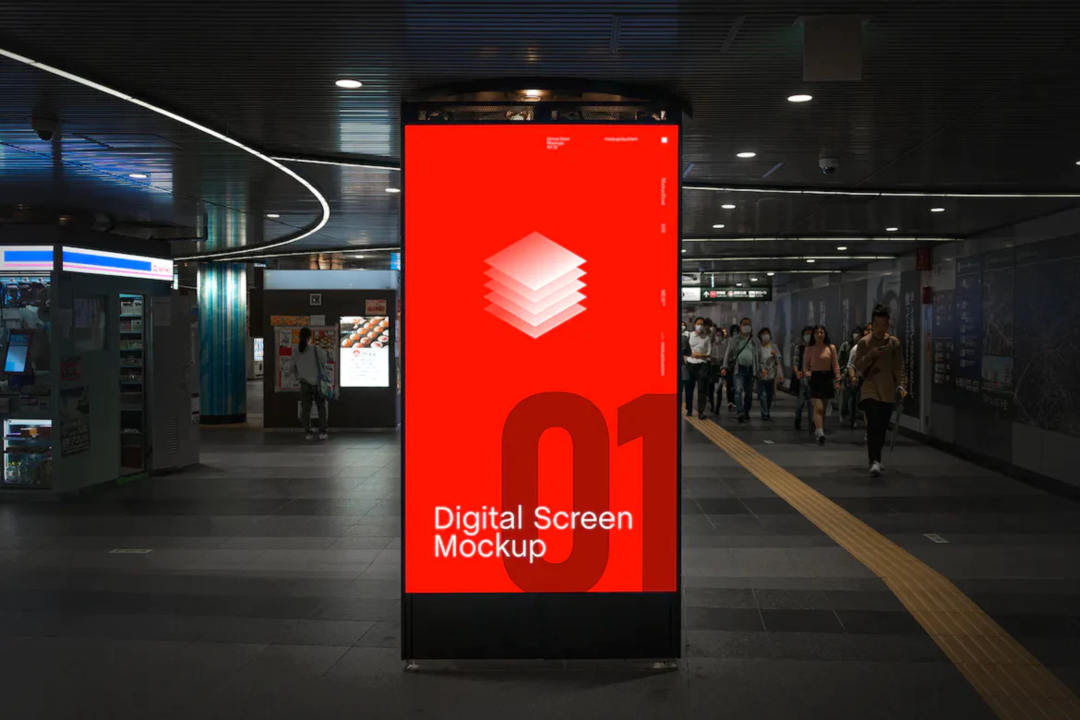 12款城市街头灯箱车站广告牌海报设计样机贴图PSD效果模板 Urban Advertising Mockups