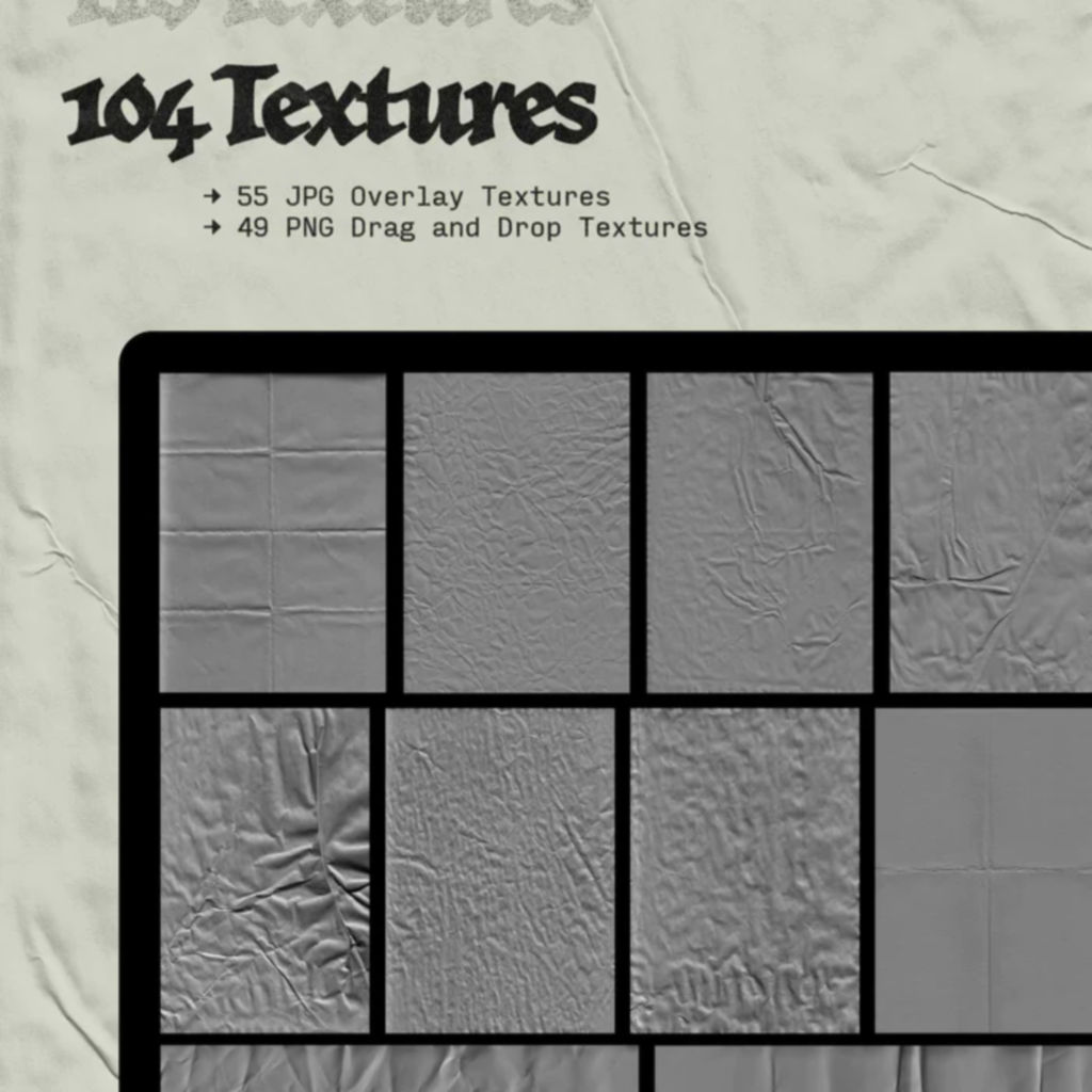 104款复古做旧粗糙褶皱折痕纹理肌理海报叠加背景图片设计素材 Paper Folds by bracken