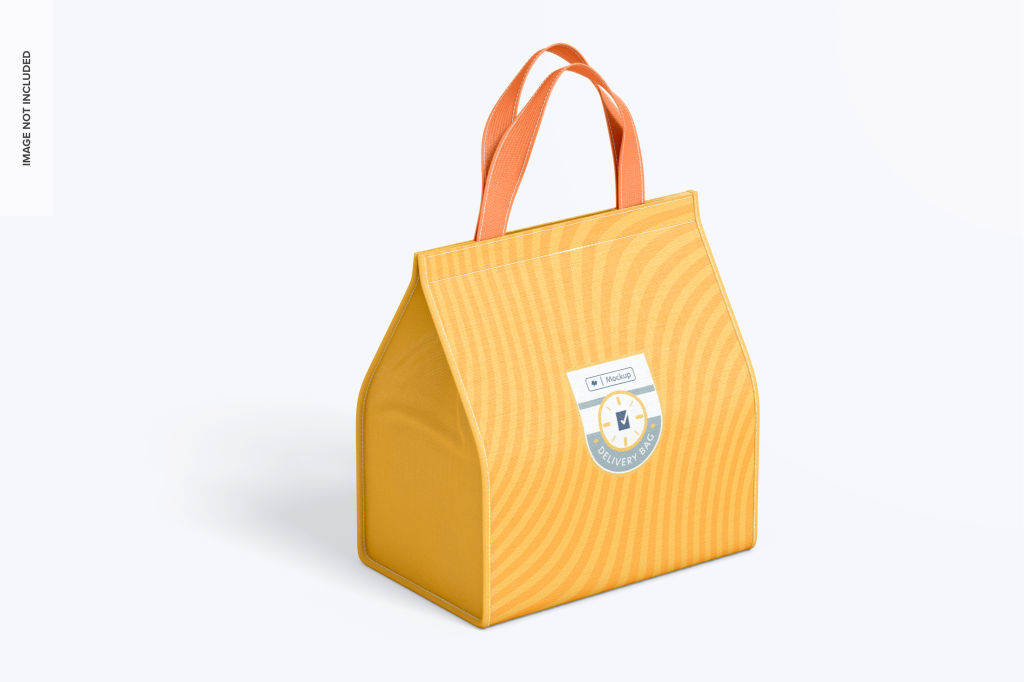 6款快餐外卖手提袋帆布袋包装效果展示psd样机贴图PSD small delivery bags mockup