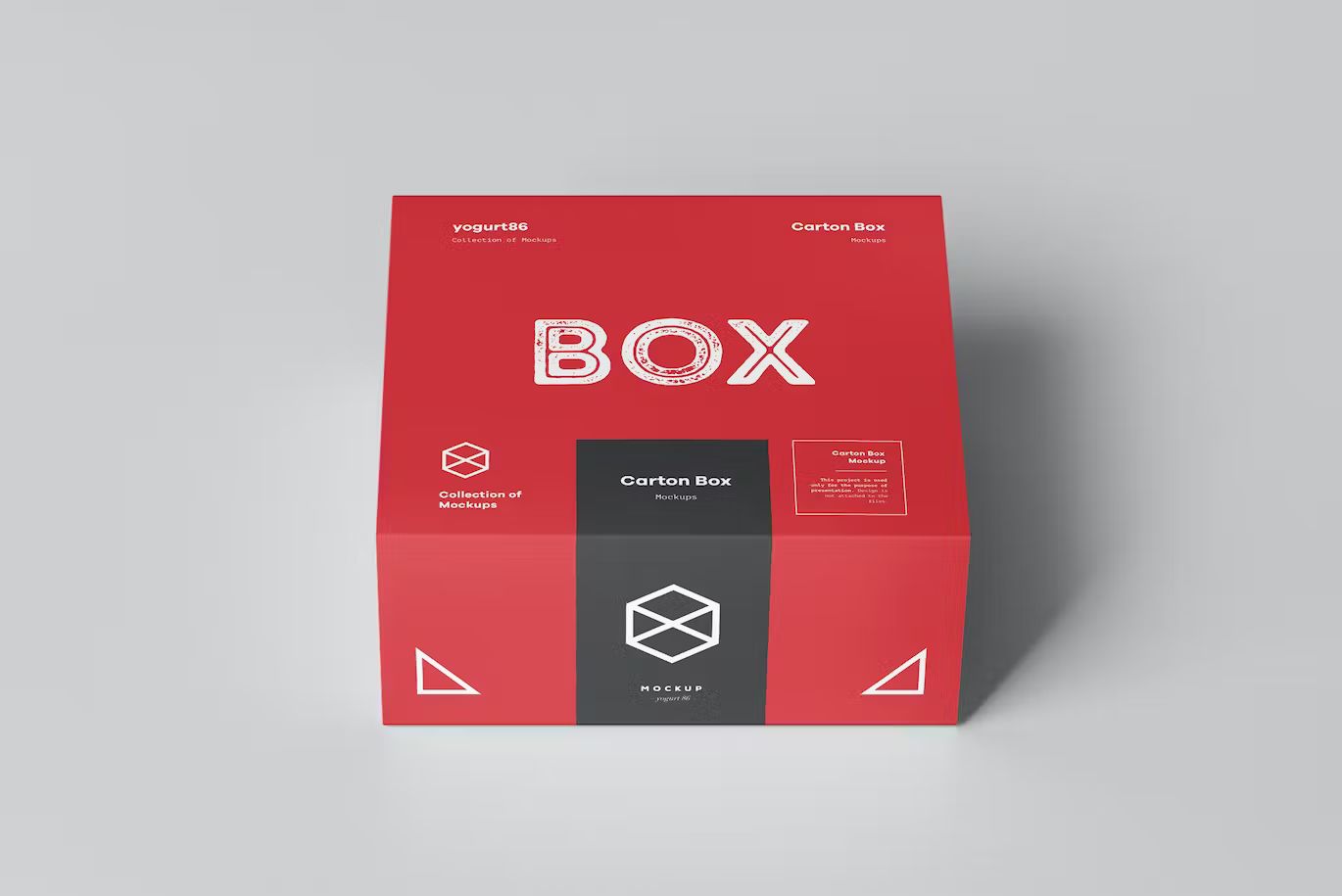 瓦楞纸产品包装纸箱设计展示样机模板 Carton Box Mockup 95x85x42