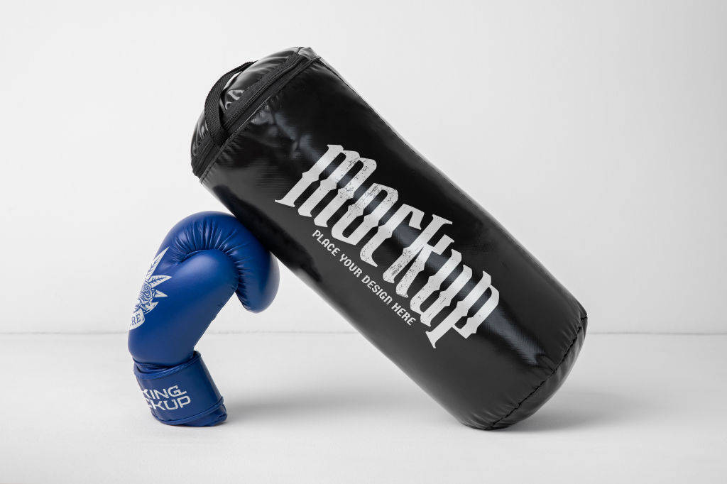 18款拳击运动装备手套沙袋服装图案展示效果psd样机贴图素材下载gloves mock-up for boxing sport